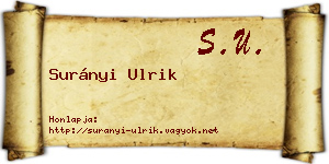 Surányi Ulrik névjegykártya